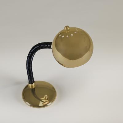 Pair of 1970s Italian gold eyeball directional table lamps
