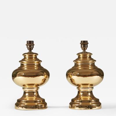 Pair of 1970s Swedish gold table lamps