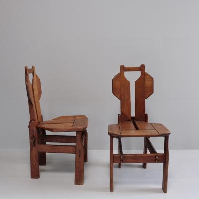 Pair of 1970s Teak Chairs France