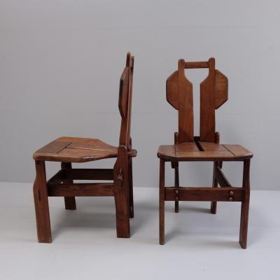 Pair of 1970s Teak Chairs France