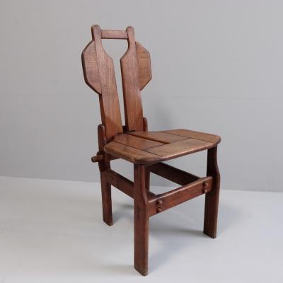 Pair of 1970s Teak Chairs France