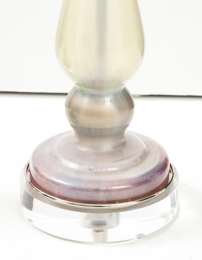 Pair of 1980s Glass candlestick Lamps