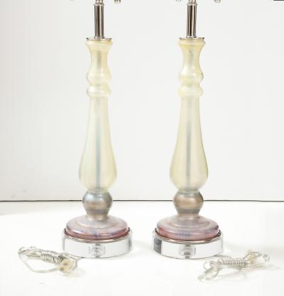 Pair of 1980s Glass candlestick Lamps