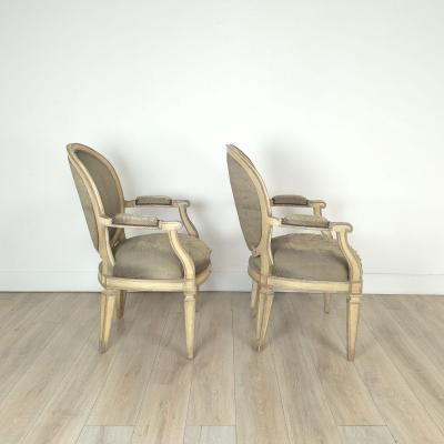 Pair of 1980s Randolph Hein Italian Painted Chairs in Louis XVI Style