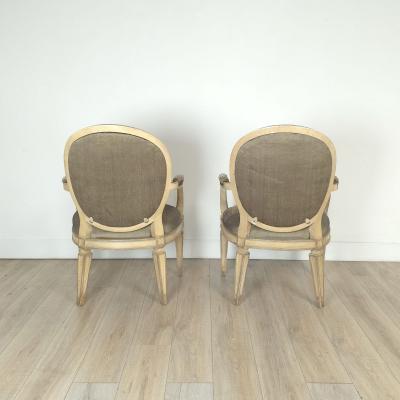 Pair of 1980s Randolph Hein Italian Painted Chairs in Louis XVI Style