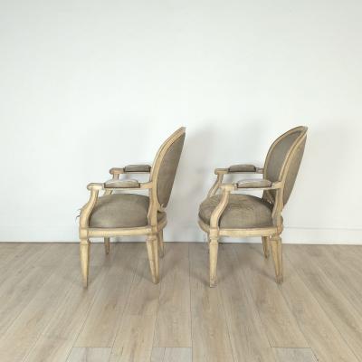 Pair of 1980s Randolph Hein Italian Painted Chairs in Louis XVI Style