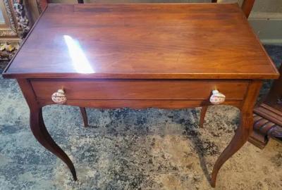 Pair of 19C French Country Cherrywood Side Tables