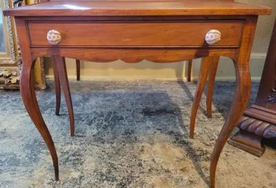 Pair of 19C French Country Cherrywood Side Tables