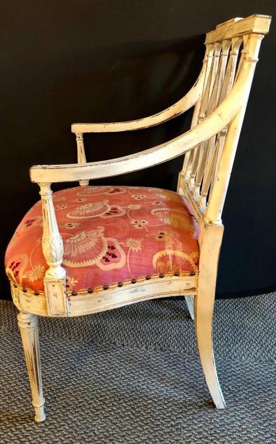 Pair of 19th 20th Century Armchairs in Scalamandre Upholstery Swedish Finish