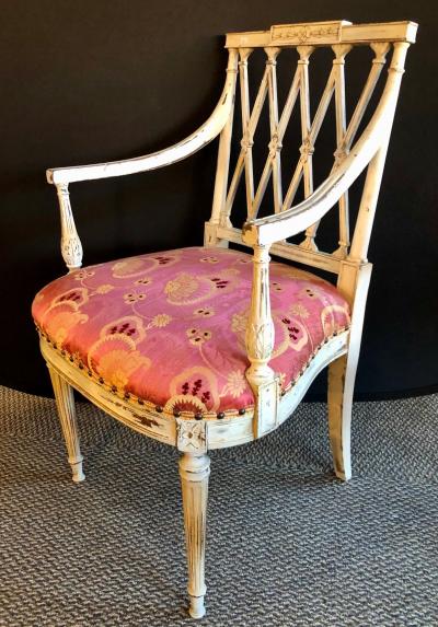 Pair of 19th 20th Century Armchairs in Scalamandre Upholstery Swedish Finish