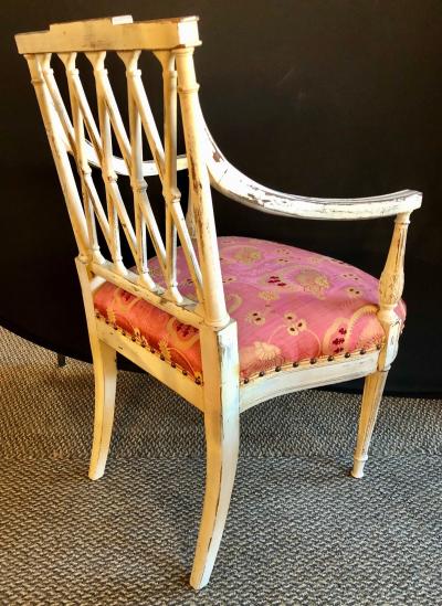 Pair of 19th 20th Century Armchairs in Scalamandre Upholstery Swedish Finish