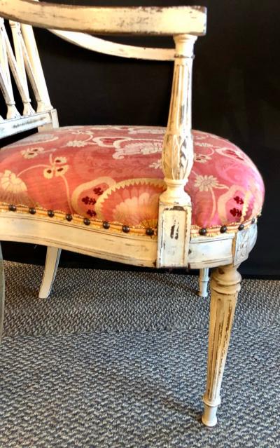 Pair of 19th 20th Century Armchairs in Scalamandre Upholstery Swedish Finish