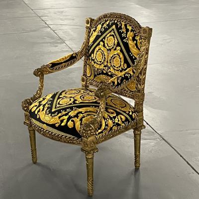 Pair of 19th 20th Century Louis XVI Style Carved Armchairs