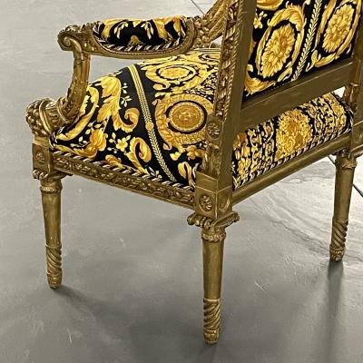 Pair of 19th 20th Century Louis XVI Style Carved Armchairs