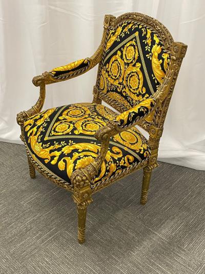 Pair of 19th 20th Century Louis XVI Style Carved Armchairs