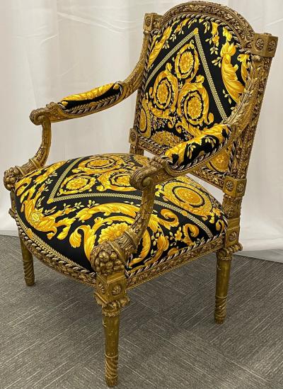 Pair of 19th 20th Century Louis XVI Style Carved Armchairs