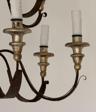 Pair of 19th Century 12 Lite Tuscan Silverleaf Chandeliers