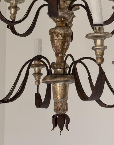 Pair of 19th Century 12 Lite Tuscan Silverleaf Chandeliers