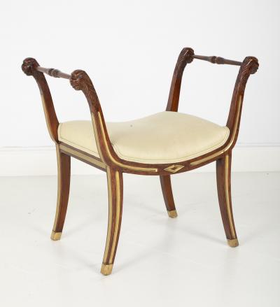 Pair of 19th Century Brass Inlaid Classical Stools