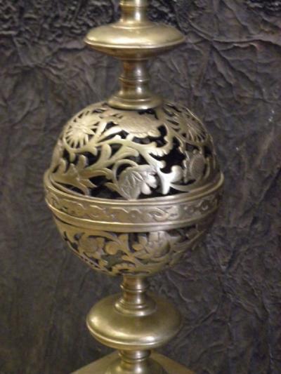 Pair of 19th Century Brass Louis XIV Style Andirons