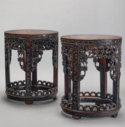 Pair of 19th Century Chinese Hardwood Side Tables