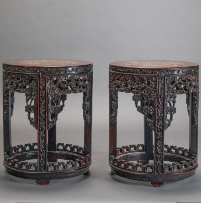 Pair of 19th Century Chinese Hardwood Side Tables