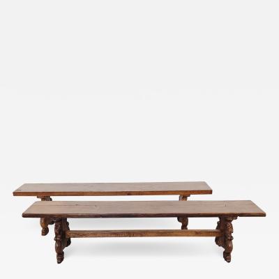 Pair of 19th Century Continental Benches