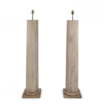 Pair of 19th Century Doric Column Floor Lamps