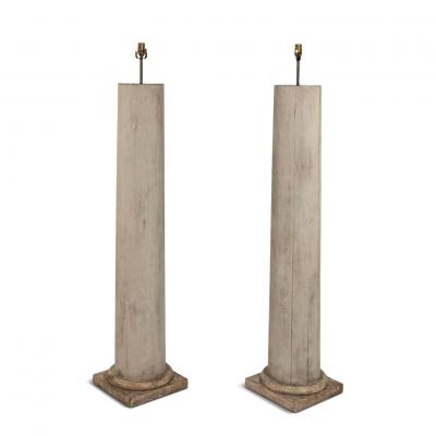 Pair of 19th Century Doric Column Floor Lamps