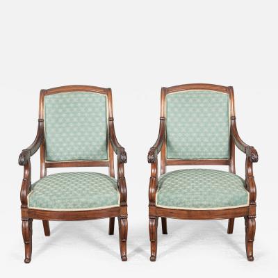 Pair of 19th Century Empire Armchairs