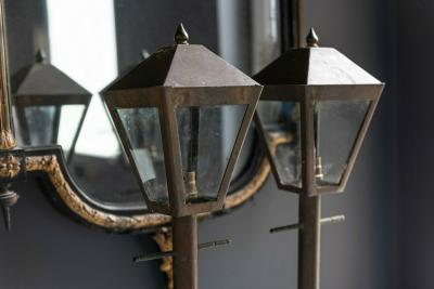 Pair of 19th Century English Brass Pillar Lanterns