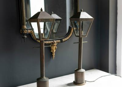 Pair of 19th Century English Brass Pillar Lanterns