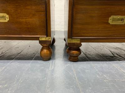 Pair of 19th Century English Mahogany Campaign Chests