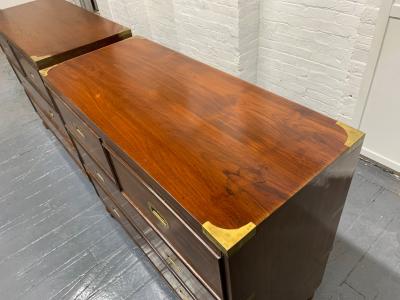 Pair of 19th Century English Mahogany Campaign Chests