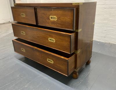 Pair of 19th Century English Mahogany Campaign Chests