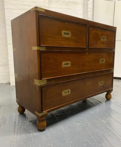 Pair of 19th Century English Mahogany Campaign Chests