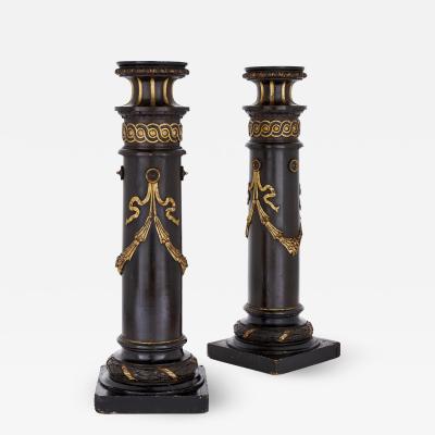 Pair of 19th Century English ebonised wood columns