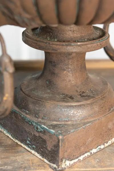 Pair of 19th Century French Cast Iron Urns