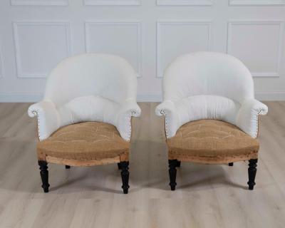 Pair of 19th Century French Chairs Ready to Upholster