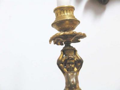 Pair of 19th Century French Gilt Bronze Candelabra