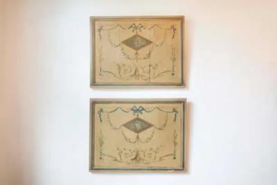 Pair of 19th Century French Hand Painted Wall Panels