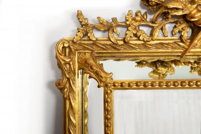Pair of 19th Century French Neoclassical Antique Giltwood Wedding Mirrors