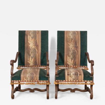 Pair of 19th Century French Oak Framed Armchairs