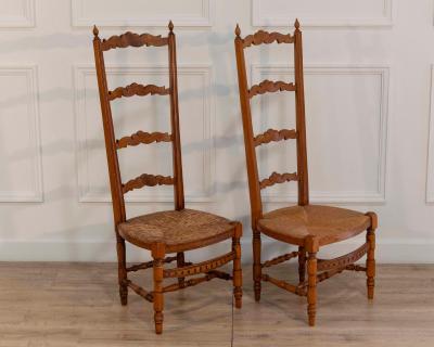Pair of 19th Century French Proven al Nurse s Chairs in Beechwood