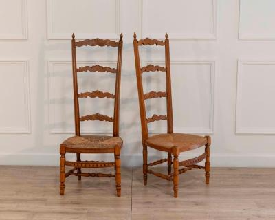 Pair of 19th Century French Proven al Nurse s Chairs in Beechwood