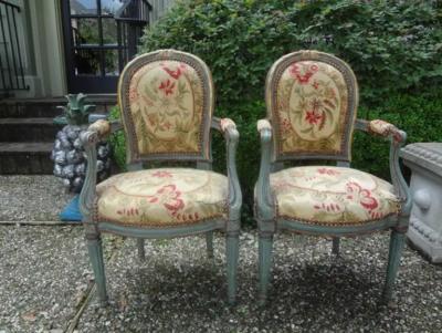 Pair of 19th Century French R gence Style Childrens Chairs