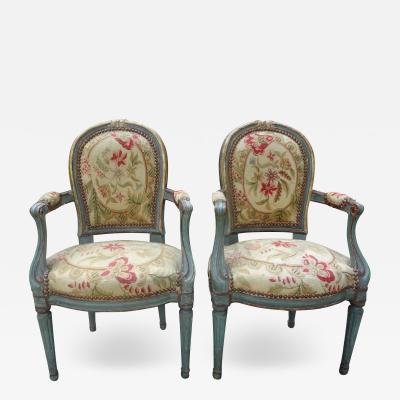 Pair of 19th Century French R gence Style Childrens Chairs