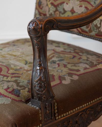 Pair of 19th Century French Walnut Regence Style Armchairs