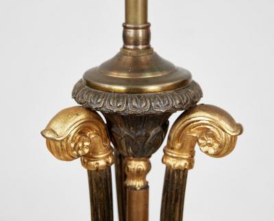 Pair of 19th Century Gilt and Patinated Bronze Lamps