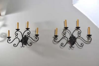 Pair of 19th Century Iron Sconces